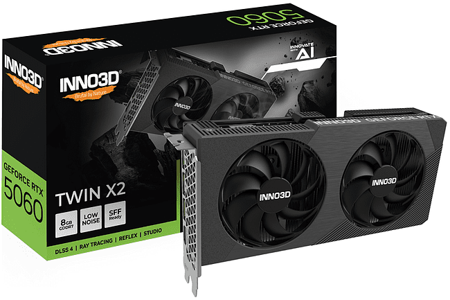 Видеокарта Inno3D RTX 5060 Twin X2 8GB D7 (N50602-08D7-195071N)