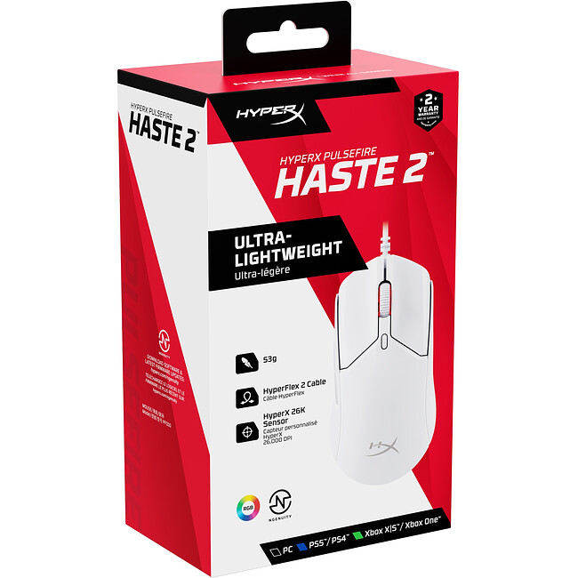 Мышь HyperX Pulsefire Haste 2 белый (6N0A8AA)