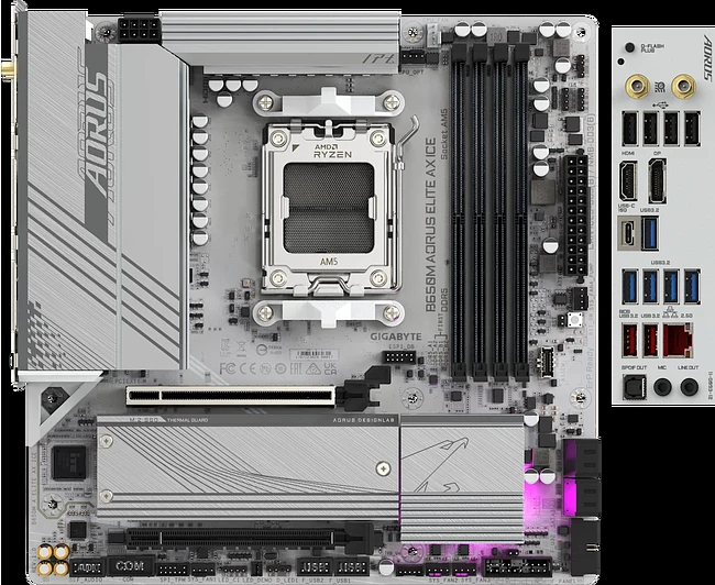 Материнская плата GigaByte B650M Aorus Elite AX Ice rev. 1.2