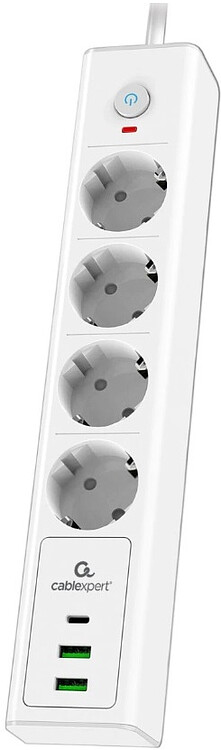 Сетевой фильтр Cablexpert Exnovo EXN-4-CU2-W-2 белый Сетевой фильтр Cablexpert Exnovo EXN-4-CU2-W-2 белый