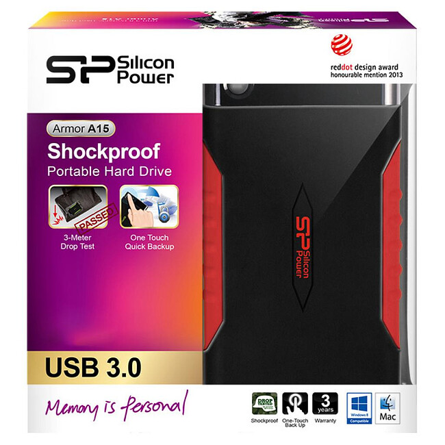 Внешний накопитель Silicon Power Armor A15 2Tb черный/красный (SP020TBPHDA15S3L)