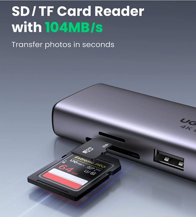 USB-хаб Ugreen CM512-60515 Space Gray (60515)