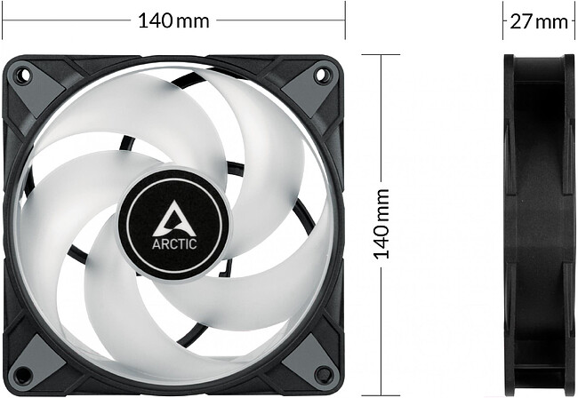 Кулер для корпуса Arctic P14 PWM PST A-RGB 0dB (ACFAN00239A)