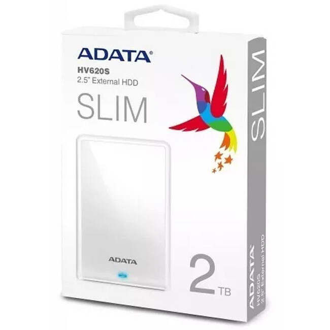 Внешний накопитель A-Data 2Tb HV620S 2.5 белый (AHV620S-2TU31-CWH)