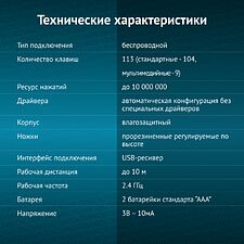 Клавиатура Oklick K225W черный (1875232)