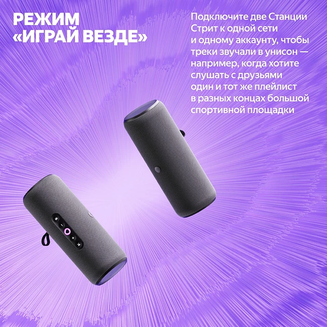 Умная колонка Яндекс Станция Стрит черный (YNDX-00030BLK)