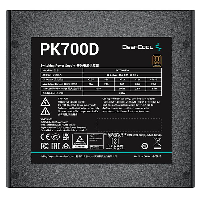 Блок питания Deepcool GAMERSTORM PK700D 700W Black (R-PK700D-FA0B-WGEU)