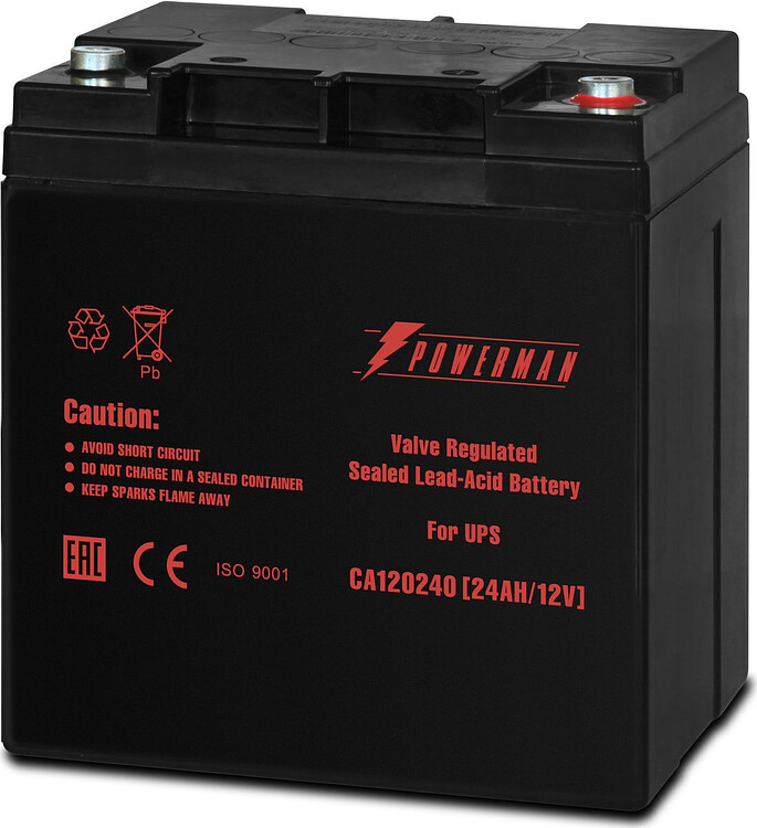 Аккумулятор для ИБП Powerman 12В/24 А·ч (CA12240/UPS)