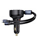 Автомобильное зарядное Baseus Enjoyment Pro C+Retractable C Cable 60W Cluster Black (C00057802111-00)