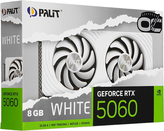 Видеокарта Palit GeForce RTX 5060 White OC 8GB GDDR7 (NE75060U19P1-GB2063M)