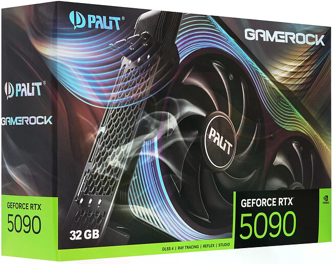 Видеокарта Palit GeForce RTX 5090 GameRock 32Gb GDDR7 (NE75090019R5-GB2020G)