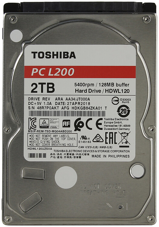 Жесткий диск Toshiba 2TB HDWL120UZSVA
