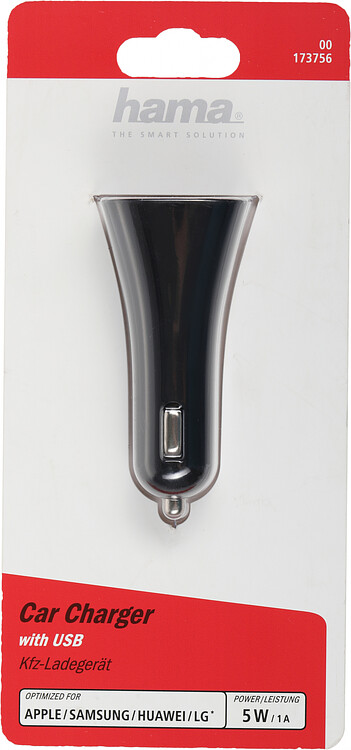 Автомобильное зарядное Hama H-173756 черный (00173756)