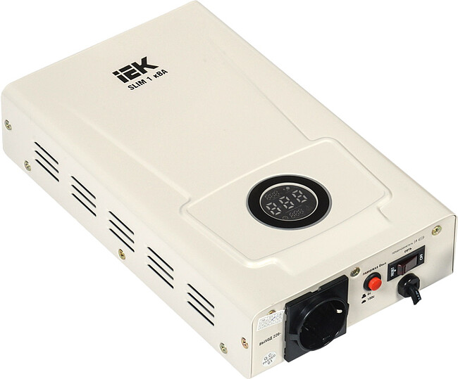 Стабилизатор напряжения IEK Slim 1кВА (IVS22-1-001-09) Стабилизатор напряжения IEK Slim 1кВА (IVS22-1-001-09)