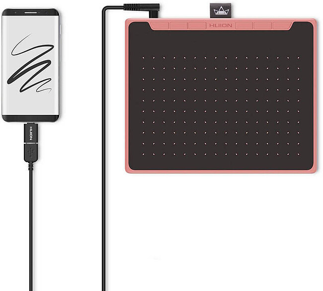 Графический планшет Huion Inspiroy Pink (RTS-300)