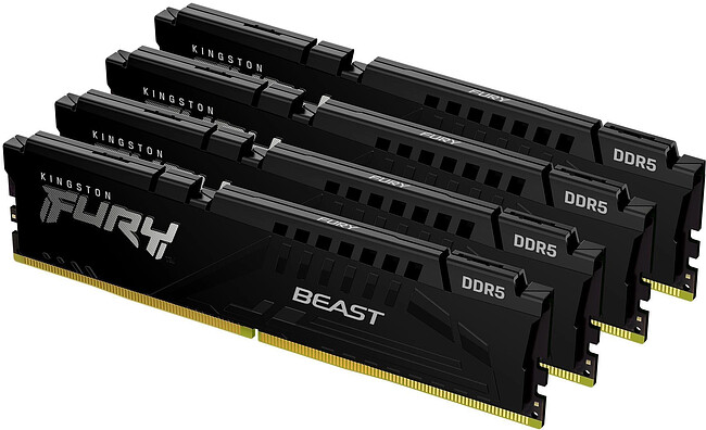 Оперативная память Kingston Fury Beast Black 128GB DDR5 (KF552C40BBK4-128)