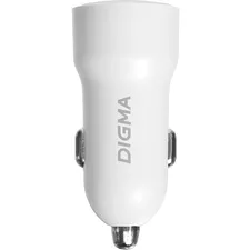Автомобильное зарядное Digma DGC1С белый (DGC1C2LX22WH)