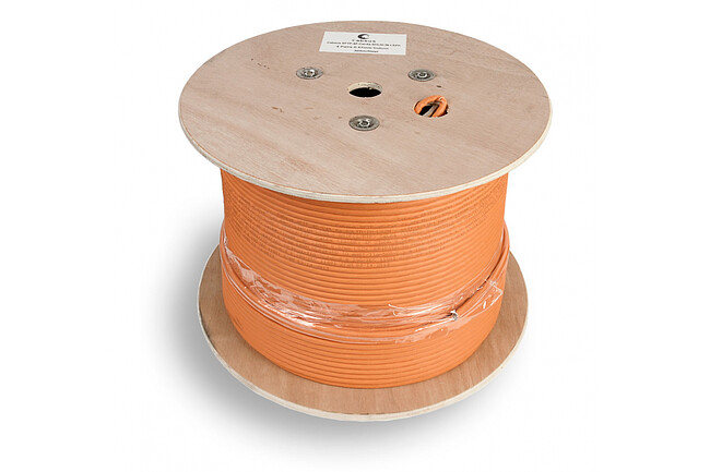 Кабель витая пара Cabeus STP-4P-CAT.6A-SOLID-IN-LSZH оранжевый