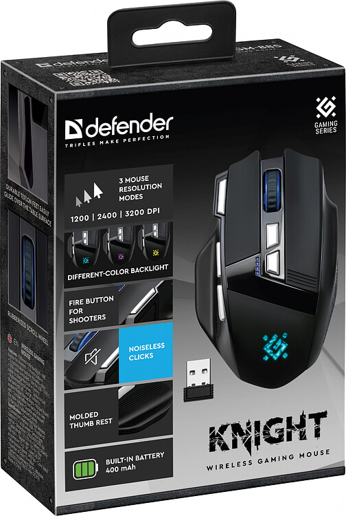 Мышь Defender Optical WRL Knight GM-885 Black (52885)