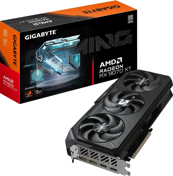 Видеокарта Gigabyte Radeon RX 9070 XT 16Gb GDDR6 (GV-R9070XTGAMING-16GD)