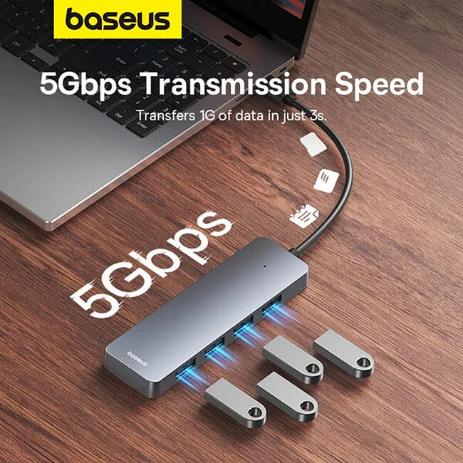 USB-хаб Baseus BS-OH080 Space Grey (B0005280B811-01)
