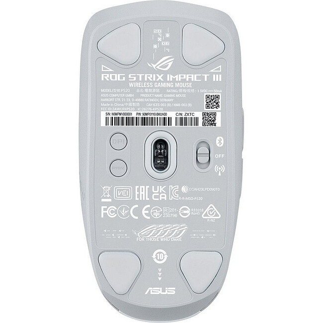 Мышь Asus ROG Strix Impact III Wireless White (90MP03D0-BMUA10)