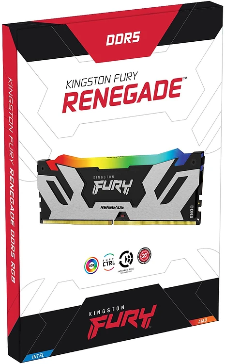 Оперативная память Kingston Fury Renegade 24GB DDR5 Silver/Black RGB XMP (KF572C38RSA-24)