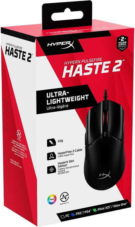 Мышь HyperX Pulsefire Haste 2 черный (6N0A7AA)