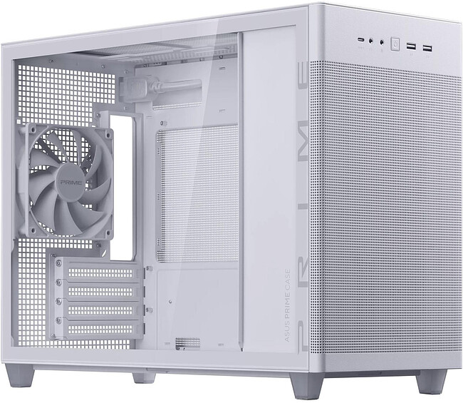 Корпус ASUS PRIME AP201 Tempered Glass mATX без БП White (90DC00G3-B39010)