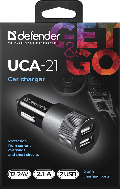 Автомобильное зарядное Defender UCA-21 (83821)
