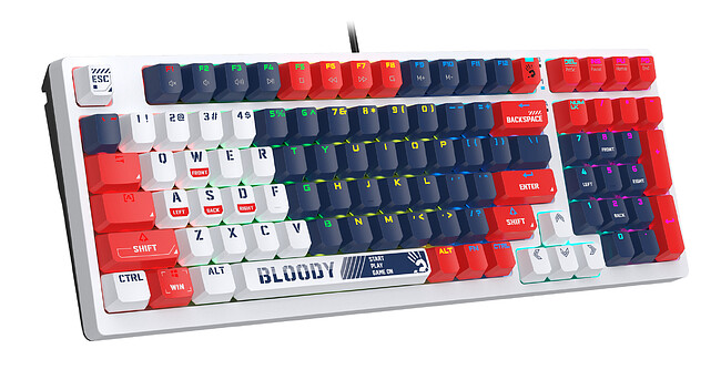 Клавиатура A4Tech Bloody S98 синий/белый (SPORTS NAVY)