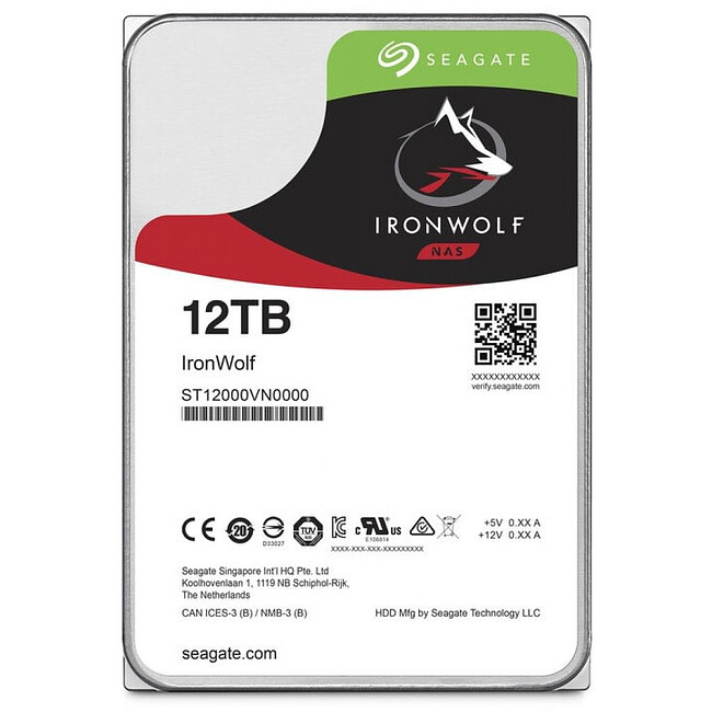 Жесткий диск Seagate 12TB SATA3-600 Ironwolf (ST12000VN0008)