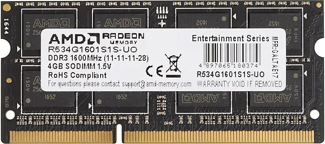Оперативная память AMD Radeon R5 Entertainment Series 4GB DDR3 Black Bulk (R534G1601S1S-UO) Оперативная память AMD Radeon R5 Entertainment Series 4GB DDR3 Black Bulk (R534G1601S1S-UO)