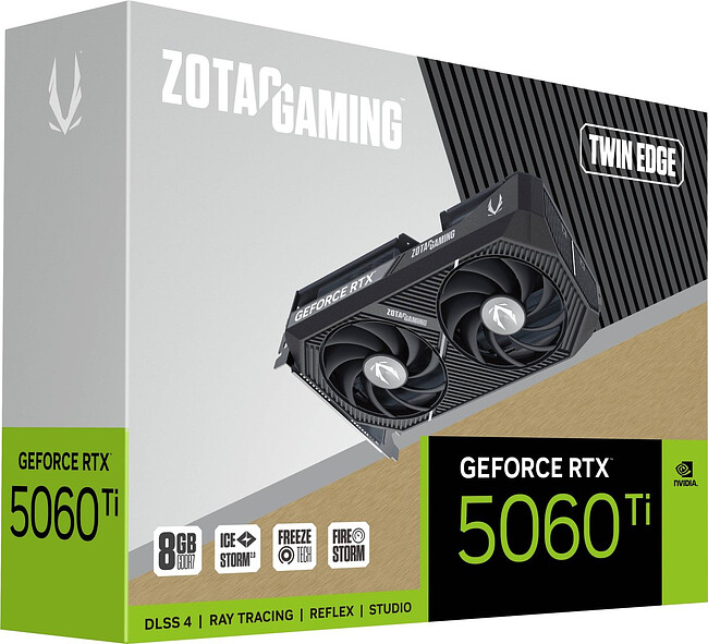 Видеокарта Zotac RTX 5060 Ti Twin Edge 8GB GDDR7 (ZT-B50610E-10M)