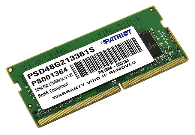 Оперативная память Patriot DDR4-2133 8GB PC-17000 SODIMM (PSD48G213381S)