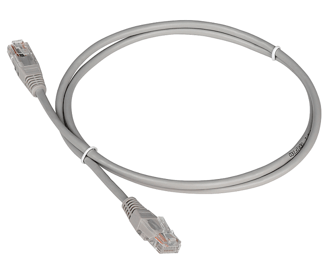 Патч-корд TWT (TWT-45-45-1.5-GY) UTP кат.5e. с заливными колпачками. 1.5 м. серый