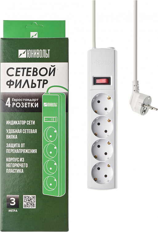 Сетевой фильтр Юнивольт 00-00000449 белый