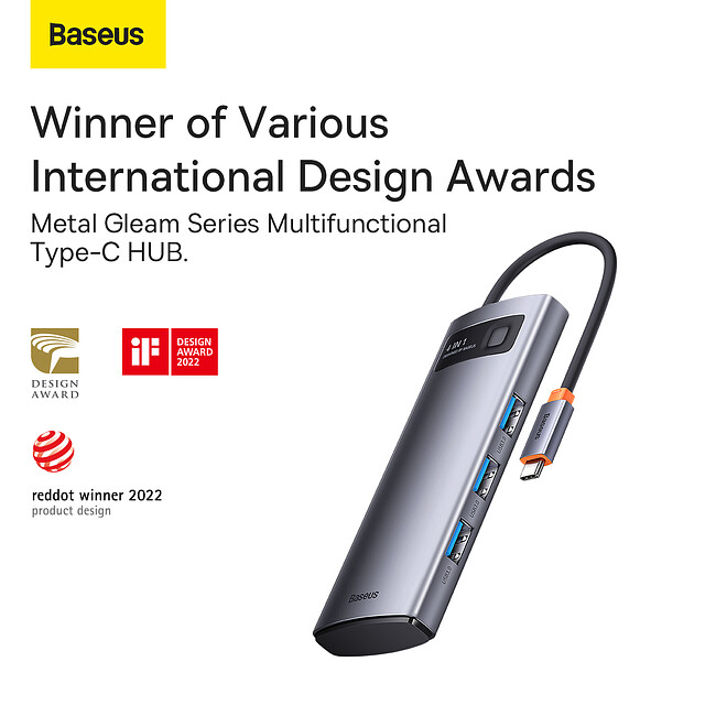 Док-станция Baseus Metal Gleam Series 4-in-1 (WKWG070013)