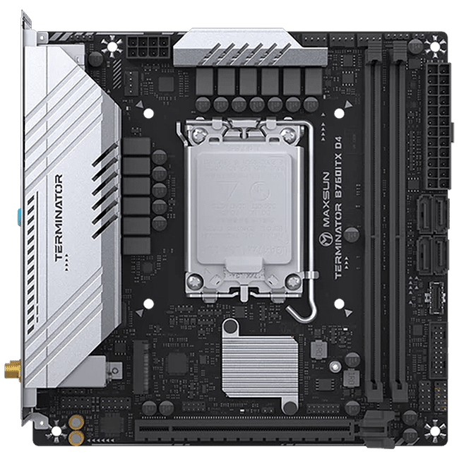 Материнская палата Maxsun MS-Terminator B760M D5 WiFi V2 760, 4*DDR5, 4*SATA3, 3*M.2, 2*USB 3.2, 6*USB 2.0, 1*PCIEx16, 1*PCIEx1, HDMI+DP, mATX