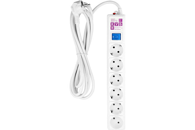 Сетевой фильтр Power Cube SPG6-16-5М 5м 6 розеток белый