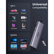 USB-хаб Ugreen CM512-60515 Space Gray (60515)