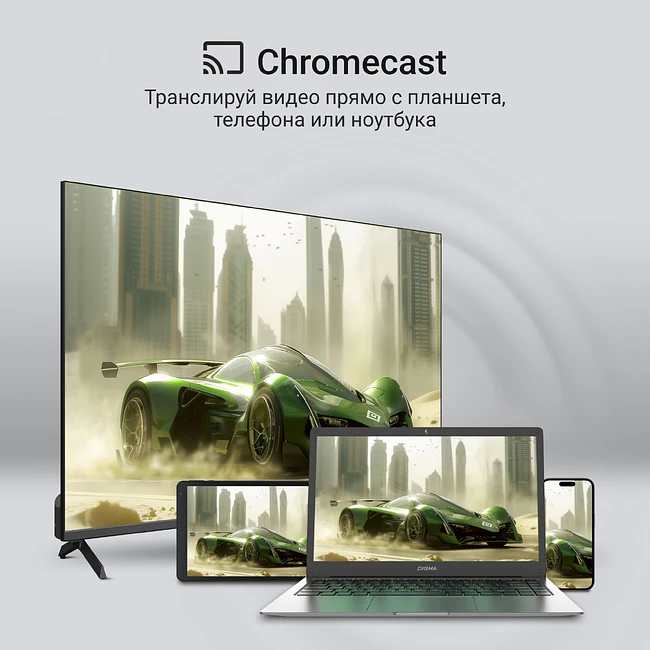 Телевизор Digma DM-LED50UQB31 черный/черный