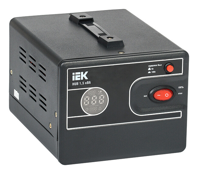 Стабилизатор напряжения IEK Hub 1.5кВА черный (IVS21-1-D15-13)