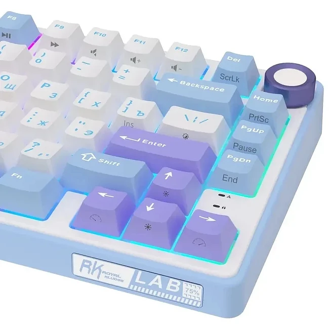 Клавиатура Royal Kludge R75 K Silver switch/Taro Milk