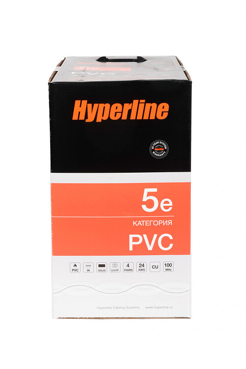Кабель витая пара Hyperline UUTP4-C5E-S24-IN-PVC-GY-305