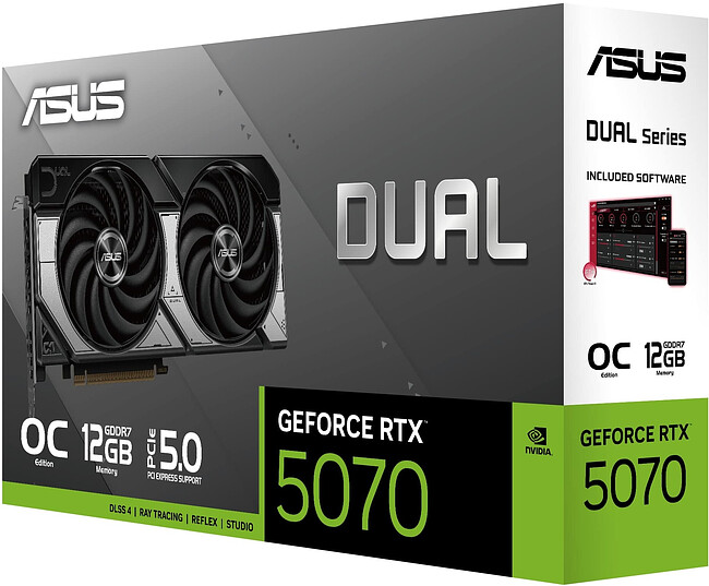 Видеокарта Asus Dual GeForce RTX 5070 12GB GDDR7 OC Edition DUAL-RTX5070-O12G (90YV0M17-M0NA00)