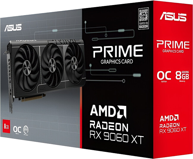 Видеокарта ASUS Prime Radeon RX 9060 XT 8GB GDDR6 OC PRIME-RX9060XT-O8G (90YV0MI0-M0NA00)
