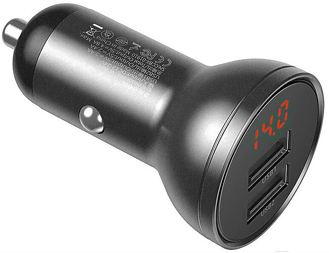 Автомобильное зарядное Baseus Digital Display Gray (CCBX-0G)