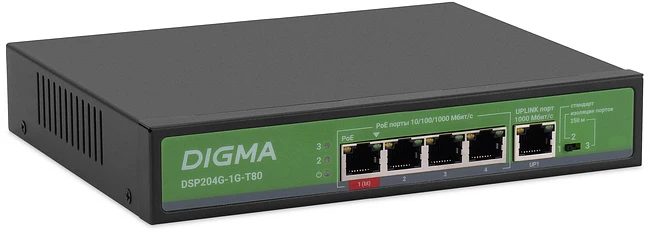 Коммутатор Digma DSP204G-1G-T80 L2