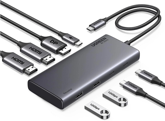 USB-хаб Ugreen CM639	Space Gray (35625)
